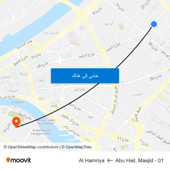Abu Hail, Masjid - 01 to Al Hamriya map