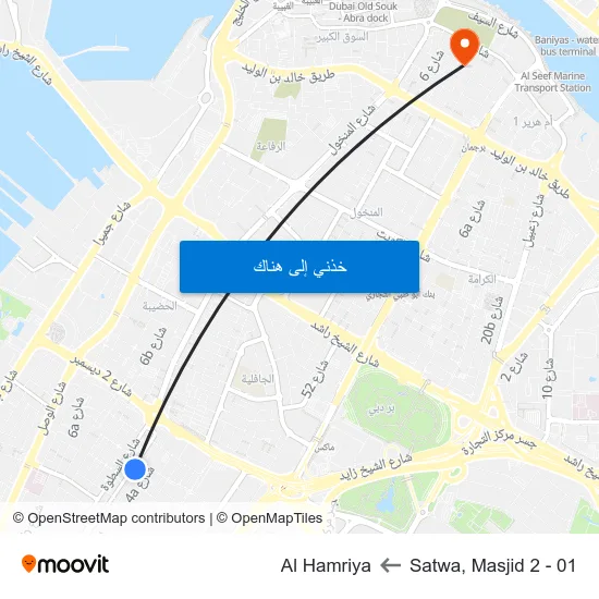 Satwa, Masjid 2 - 01 to Al Hamriya map