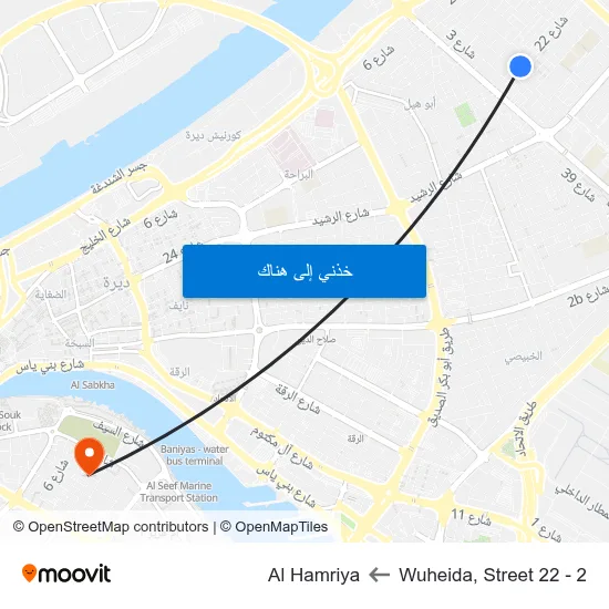 Wuheida, Street 22 - 2 to Al Hamriya map