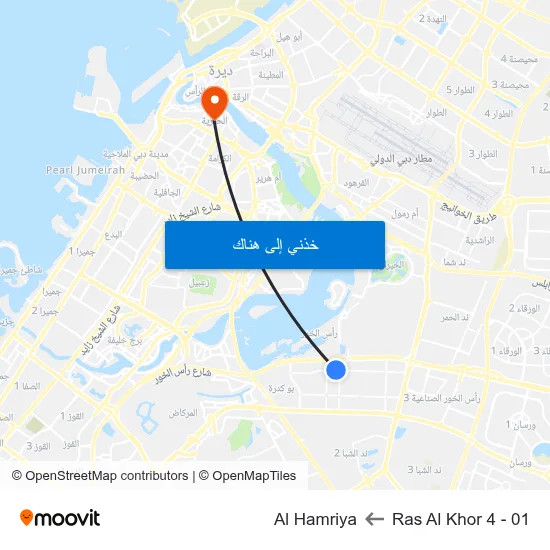 Ras Al Khor 4 - 01 to Al Hamriya map