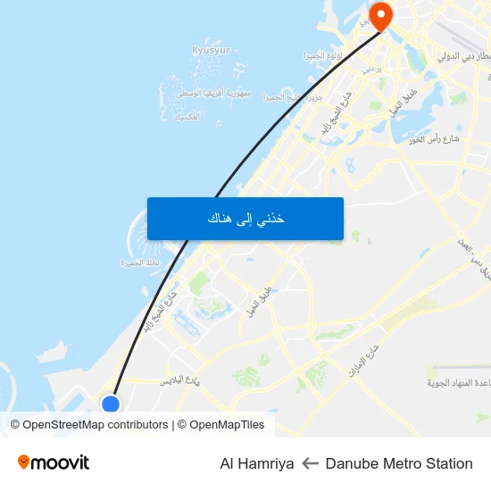 Danube Metro Station to Al Hamriya map