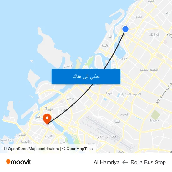 Rolla Bus Stop to Al Hamriya map