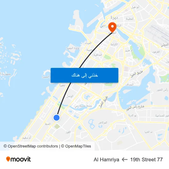 19th Street 77 to Al Hamriya map