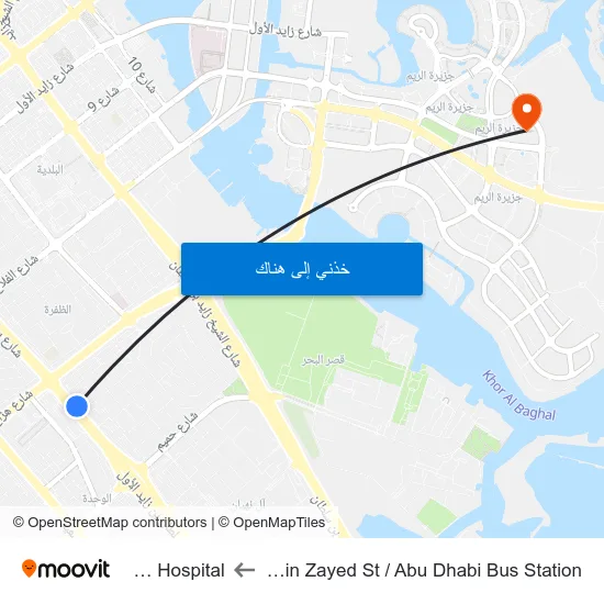 Sultan Bin Zayed St / Abu Dhabi Bus Station to Reem Hospital map