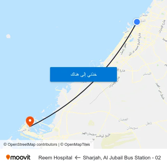 Sharjah, Al Jubail Bus Station - 02 to Reem Hospital map