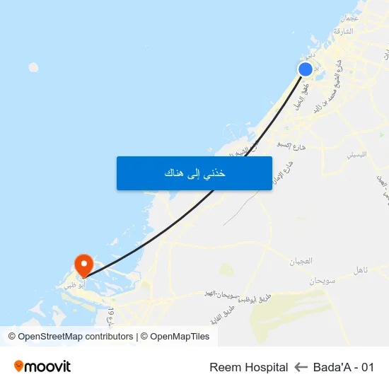 Bada'A - 01 to Reem Hospital map