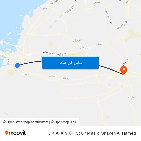 St 6 / Masjid Shayeh Al Hamed to Al Ain العين map