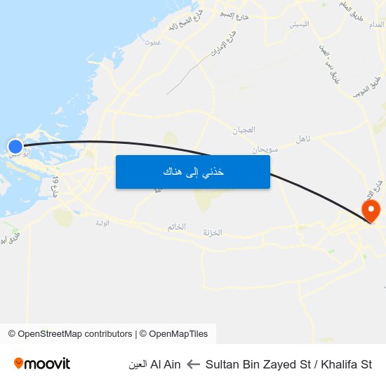 Sultan Bin Zayed St / Khalifa St to Al Ain العين map