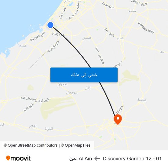 Discovery Garden 12 - 01 to Al Ain العين map