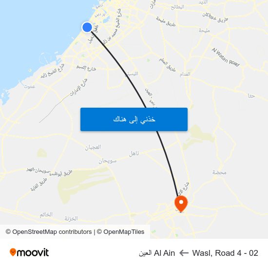 Wasl, Road 4 - 02 to Al Ain العين map