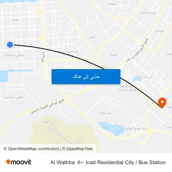 Icad Residential City / Bus Station to Al Wathba map