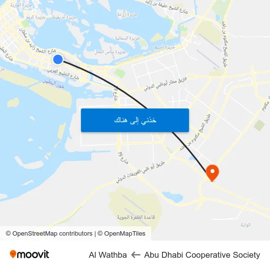 Abu Dhabi Cooperative Society to Al Wathba map
