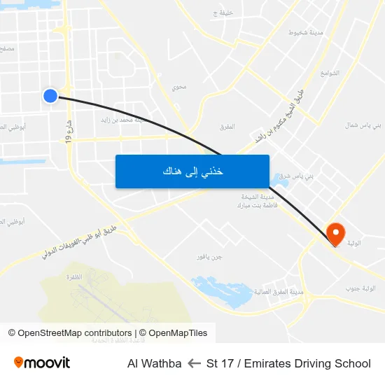 St 17 / Emirates Driving School to Al Wathba map