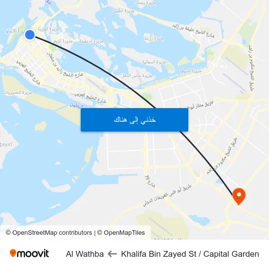 Khalifa Bin Zayed St / Capital Garden to Al Wathba map