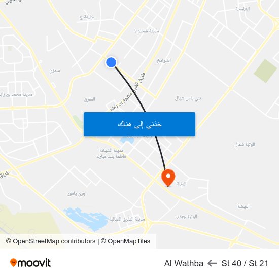 St 40 / St 21 to Al Wathba map