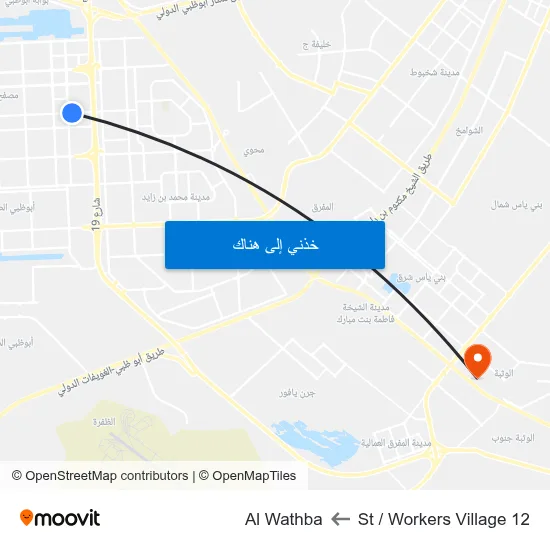 12 St / Workers Village to Al Wathba map