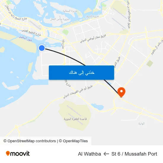 St 6 / Mussafah Port to Al Wathba map