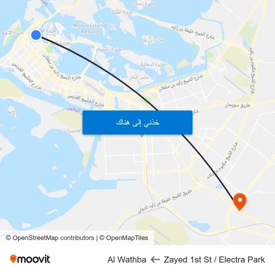 Zayed 1st St / Electra Park to Al Wathba map