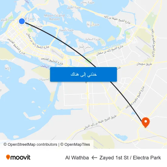 Zayed 1st St / Electra Park to Al Wathba map