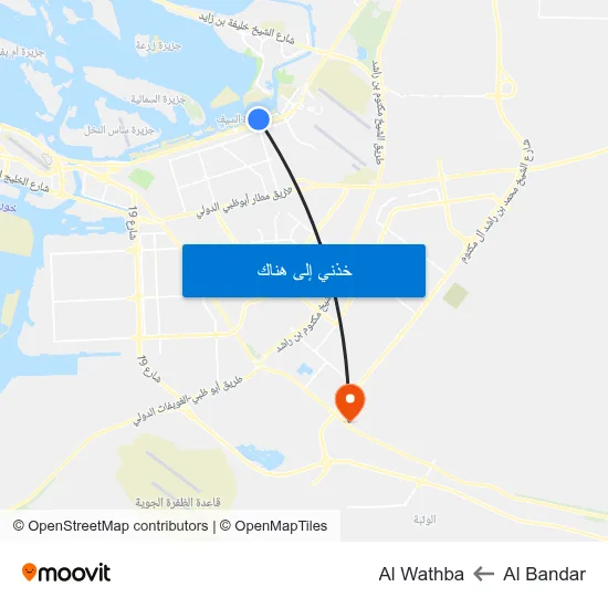 Al Bandar to Al Wathba map