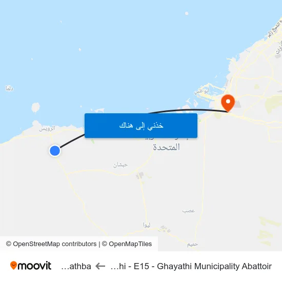 Ghayathi - E15  -  Ghayathi Municipality Abattoir to Al Wathba map