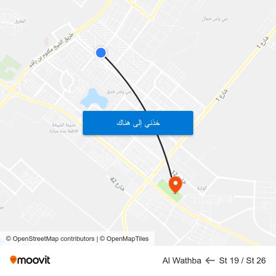 St 19 / St 26 to Al Wathba map