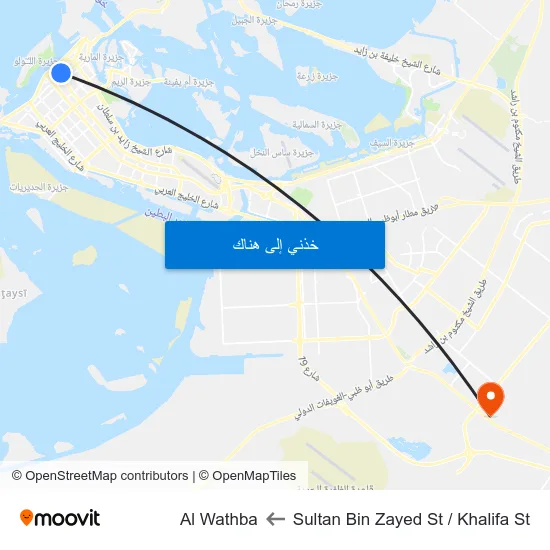 Sultan Bin Zayed St / Khalifa St to Al Wathba map