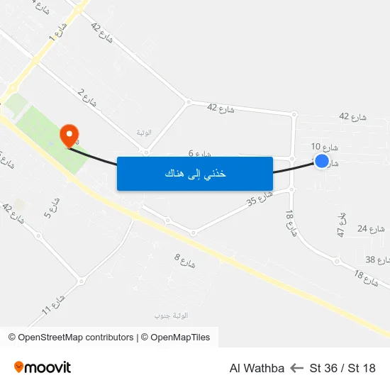 St 36 / St 18 to Al Wathba map