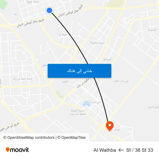 33 St / 38 St to Al Wathba map