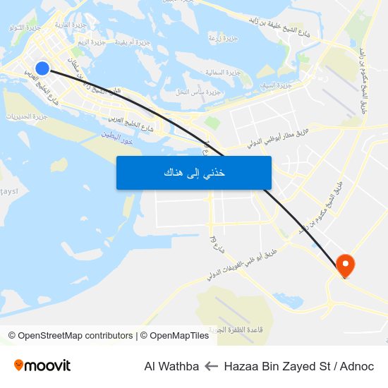 Hazaa Bin Zayed St / Adnoc to Al Wathba map