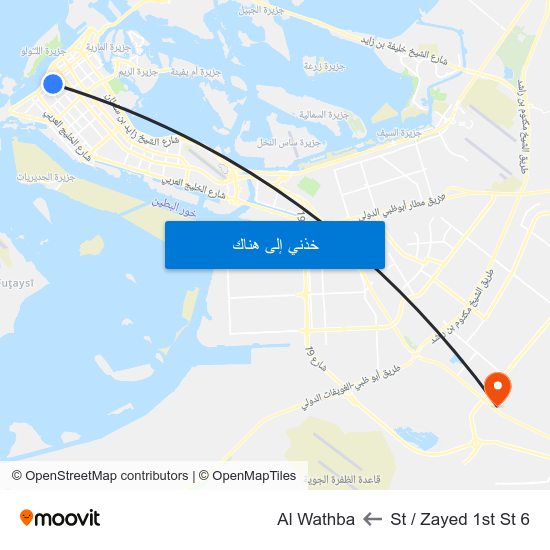 6 St / Zayed 1st St to Al Wathba map