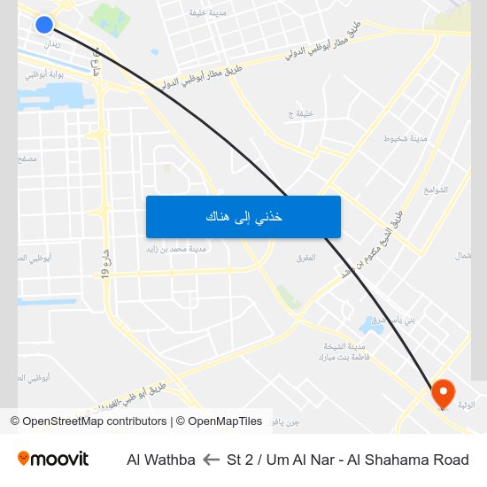 St 2 / Um Al Nar - Al Shahama Road to Al Wathba map