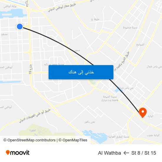 St 8 / St 15 to Al Wathba map