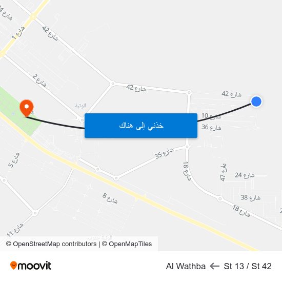St 13 / St 42 to Al Wathba map