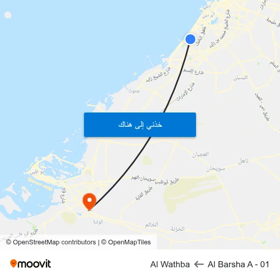Al Barsha A - 01 to Al Wathba map