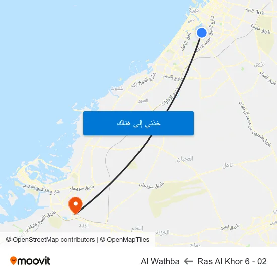 Ras Al Khor 6 - 02 to Al Wathba map