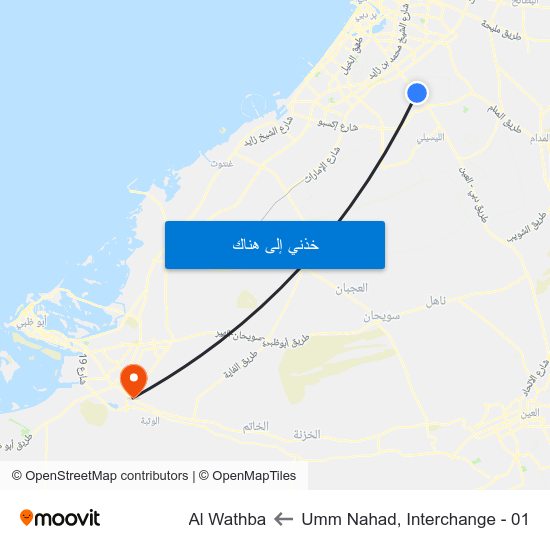 Umm Nahad, Interchange - 01 to Al Wathba map