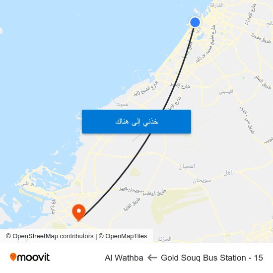 Gold Souq Bus Station - 15 to Al Wathba map