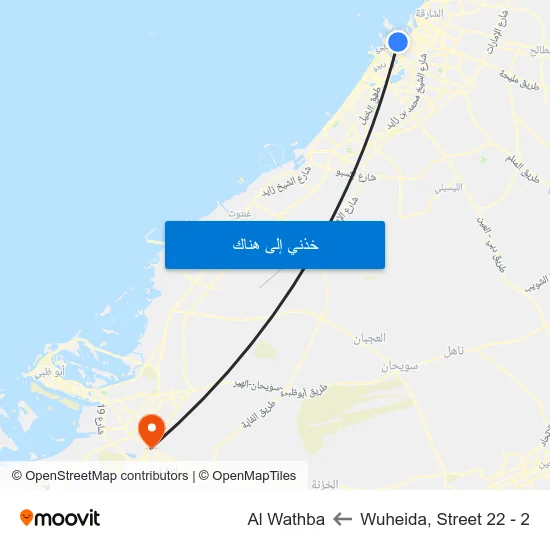 Wuheida, Street 22 - 2 to Al Wathba map