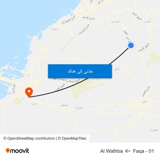 Faqa - 01 to Al Wathba map