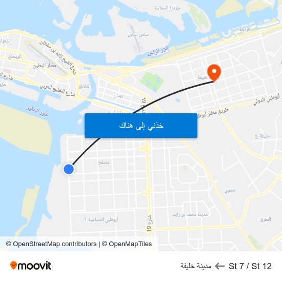 St 7 / St 12 to مدينة خليفة map