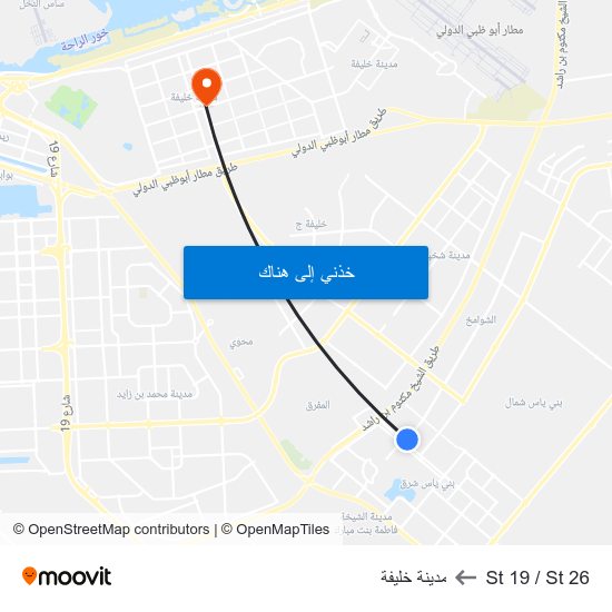 St 19 / St 26 to مدينة خليفة map