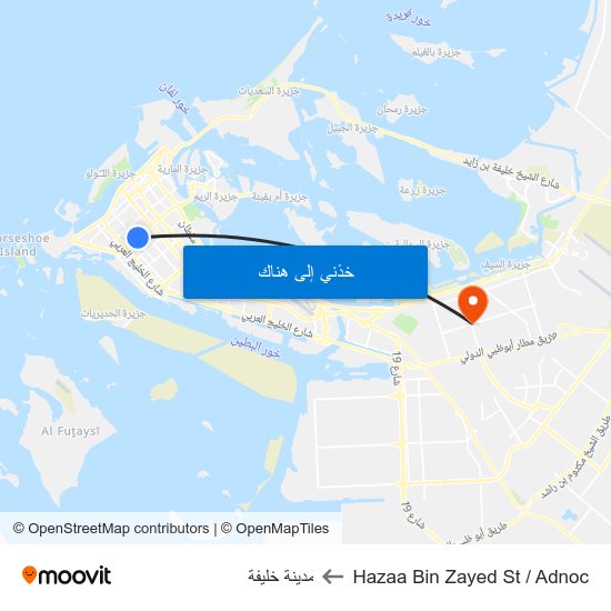 Hazaa Bin Zayed St / Adnoc to مدينة خليفة map