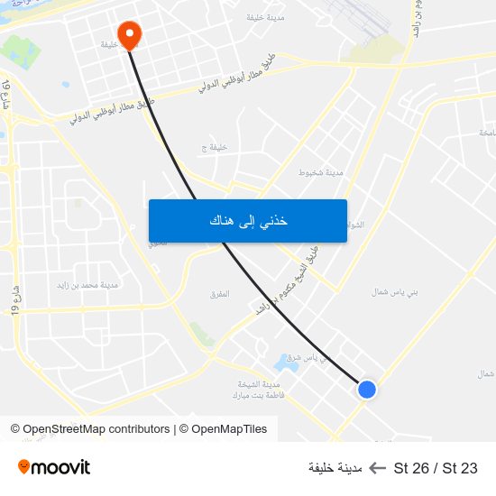 St 26 / St 23 to مدينة خليفة map