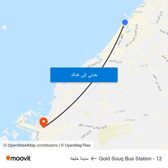 Gold Souq Bus Station - 12 to مدينة خليفة map