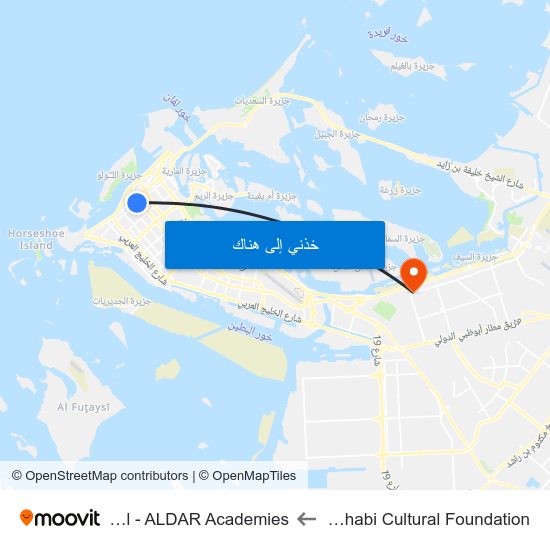 Zayed 1st St / Abu Dhabi Cultural Foundation to Al Yasmina School - ALDAR Academies map