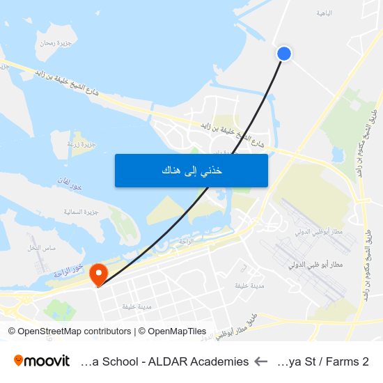 Al Bahya St / Farms 2 to Al Yasmina School - ALDAR Academies map