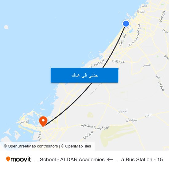 Ghubaiba Bus Station - 15 to Al Yasmina School - ALDAR Academies map