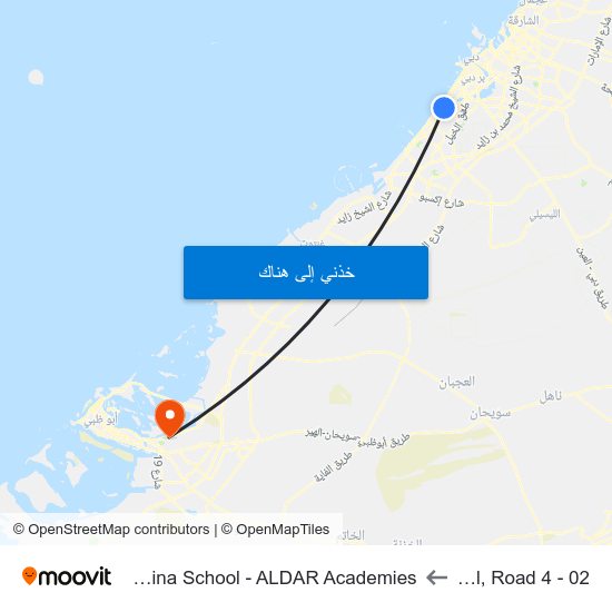 Wasl, Road 4 - 02 to Al Yasmina School - ALDAR Academies map