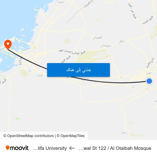 Khalifa Ibn Zayed Al Awwal St 122 / Al Otaibah Mosque to Khalifa University جامعة خليفة map